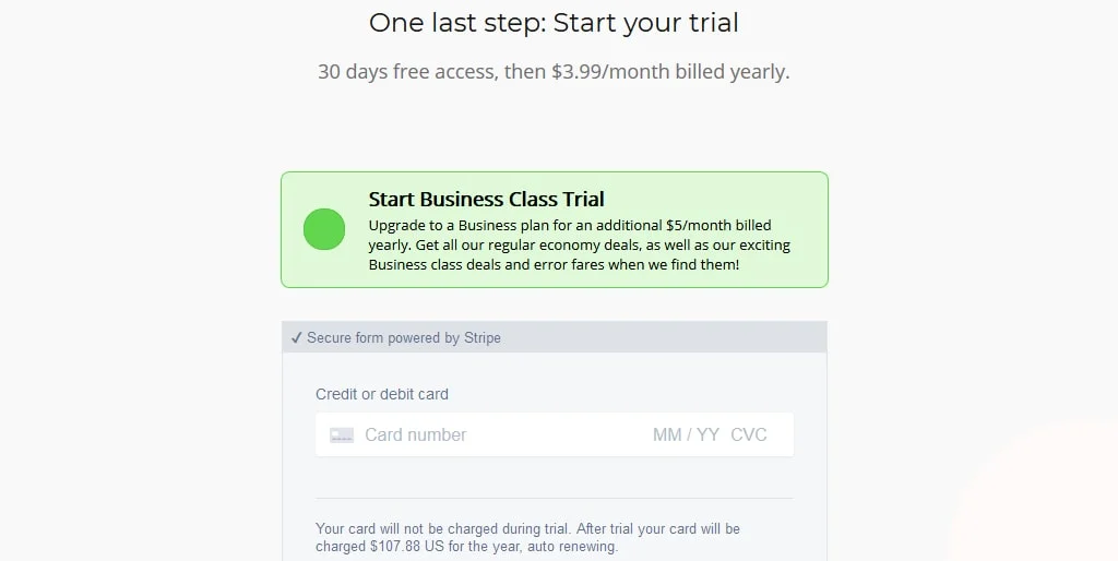 Faredrop free trial and Fee detail