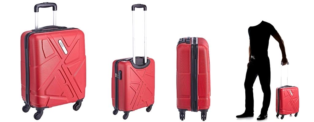 Safari Polycarbonate 51 Ltrs Red Hardsided Carry On (TRAFFIK Anti-Scratch 4W 55 RED)             