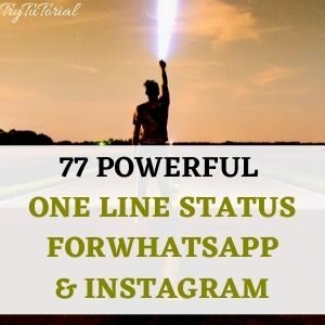 Powerful One Line Status For Whatsapp & Instagram