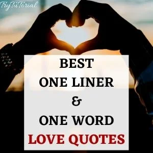 Perfect One Liner & One Word Love Quotes To Use