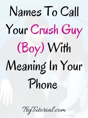 Cute Names To Call Your Crush Guy (Boy) With Meaning In Your Phone 2022.