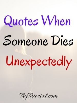 Quotes When Someone Dies Unexpectedly