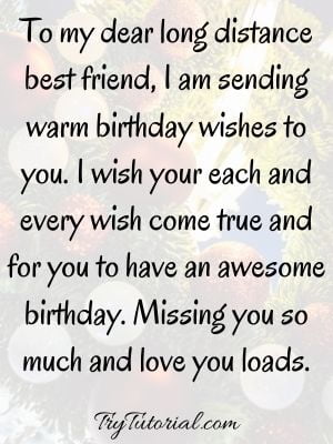 Birthday Wishes From Long Distance Quotes