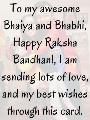 Rakhi Message For Long Distance Brother And Bhabhi